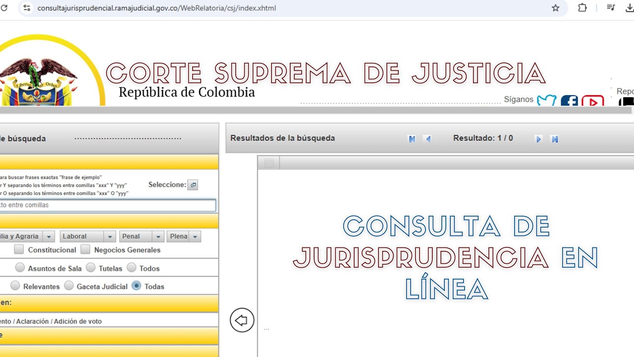 Consulta de Jurisprudencia de la Corte Suprema de Justicia en línea.