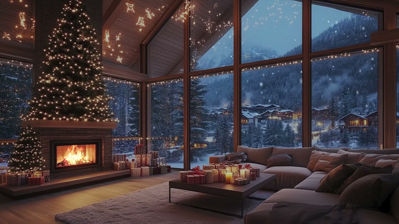 Slow Winter Night Piano | Snow Settling Beyond the Window | Relaxed Focus for Work