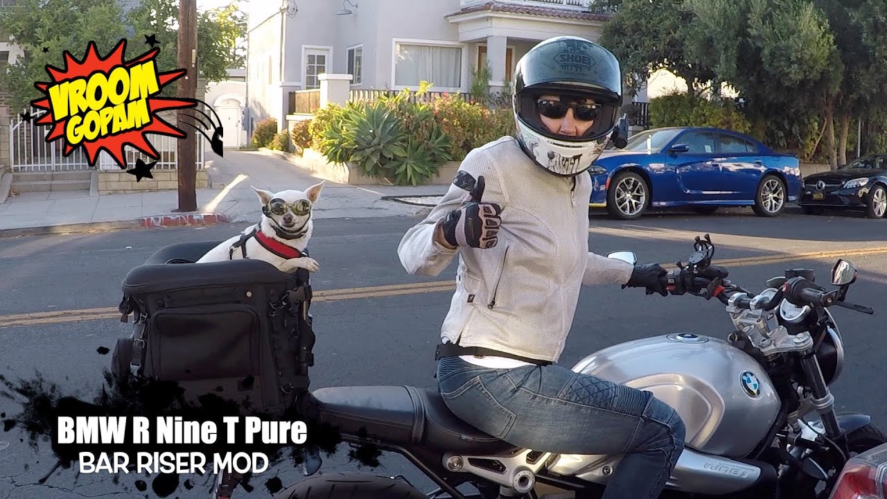 BMW R Nine T Pure ROX bar risers & helibars mod