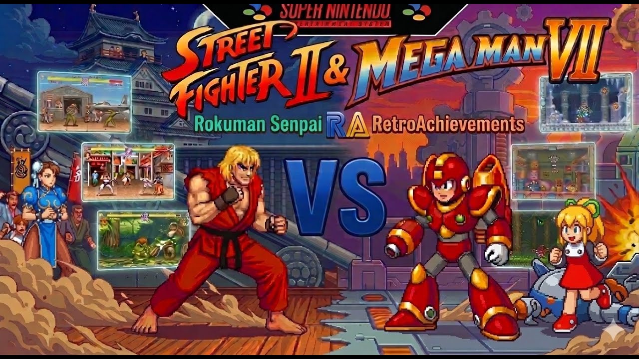 Street Fighter II e Mega Man 7 RA (Super Nintendo)