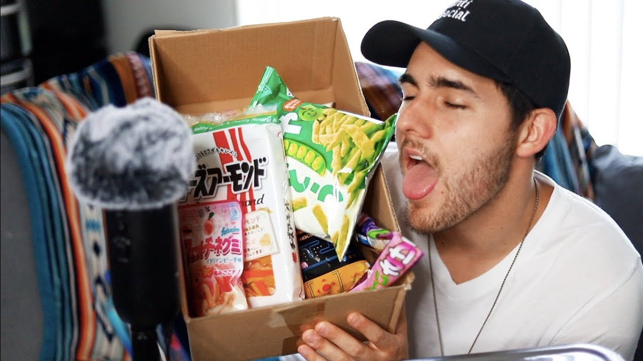 ASMR Asian Snacks Mukbang - Soft and Crunchy Eating Sounds - Male Whisper