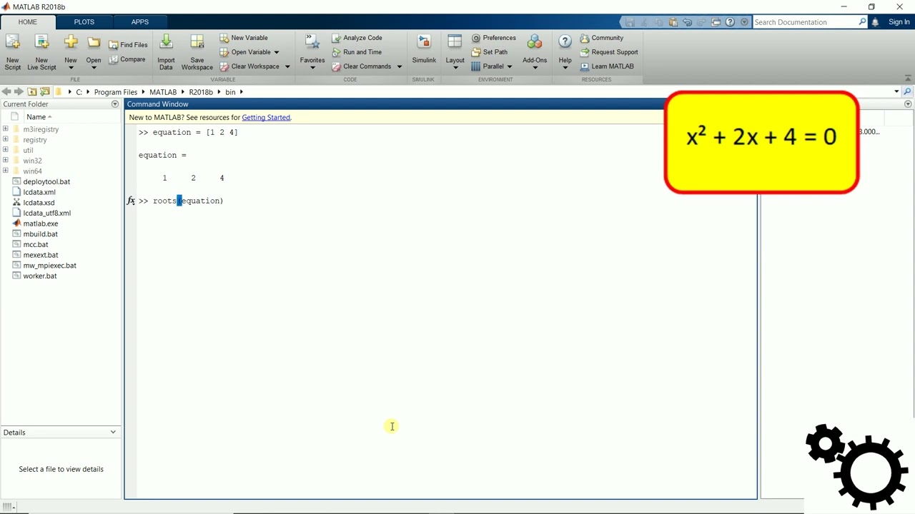 Matlab - Résolution d'équations algébriques