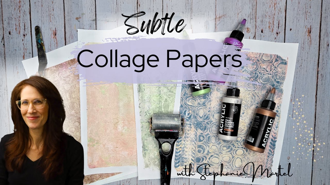 Subtle Gel Print Collage Papers