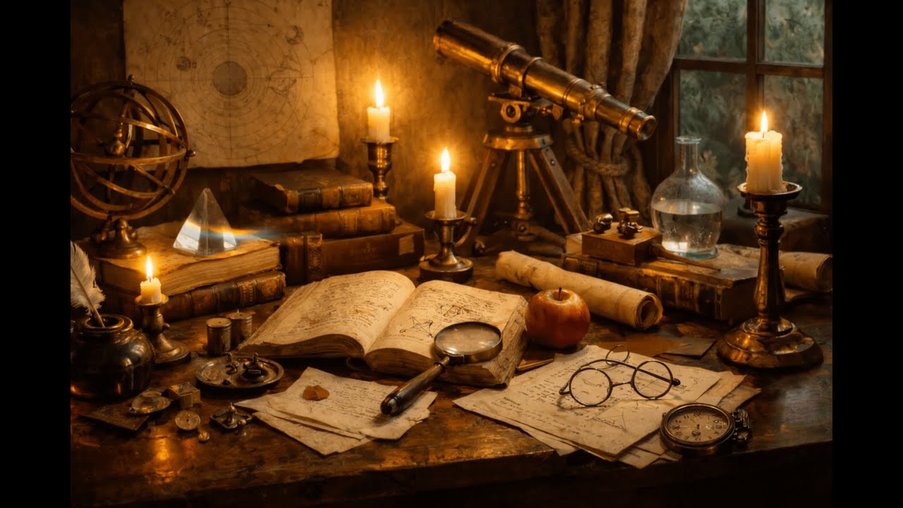 you are in the Newton's study room...
