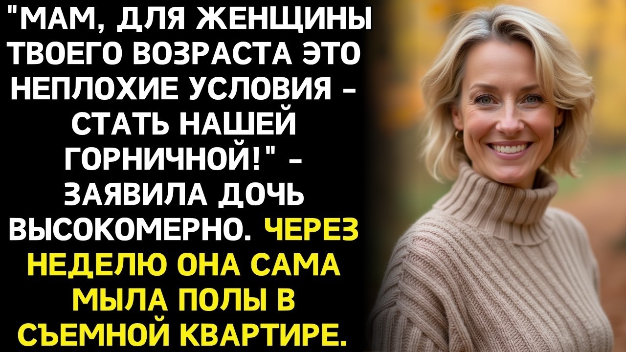 ДОЧЬ ПРЕДЛОЖИЛА МАТЕРИ СТАТЬ ее ПРИСЛУГОЙ, НО НЕ ОЖИДАЛА, ЧТО ТА РАССКАЖЕТ ЗЯТЮ О ЕЕ ТЕМНОМ ПРОШЛОМ