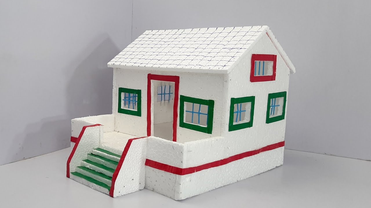 How To Make Thermocol House | Thermocol House For Diwali | Diwali House From Thermocol | Aman Crafts
