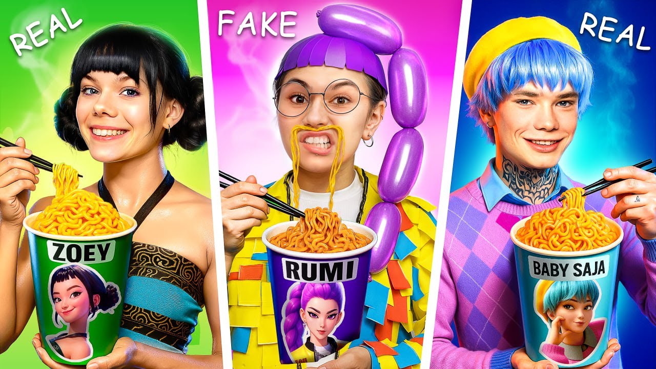 Sahte VS Gerçek K-Pop İblis Avcıları! Huntrix Kulüp Meydan Okuması!