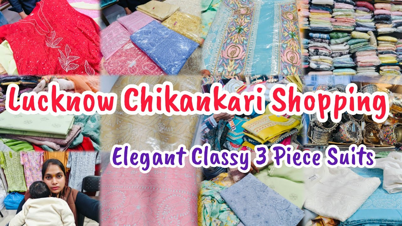 Lucknow Chikankari Shopping 🛍️ | Aminabad Market | Elegant & Classy 3 Piece Suits in Wide Variety |