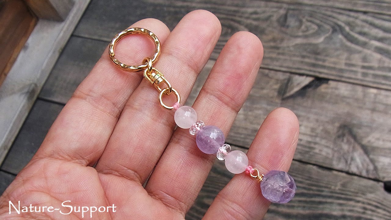 DIY 超簡単ビーズを使ったキーホルダーの創り方 Making a simple beads Key ring charmTutorial