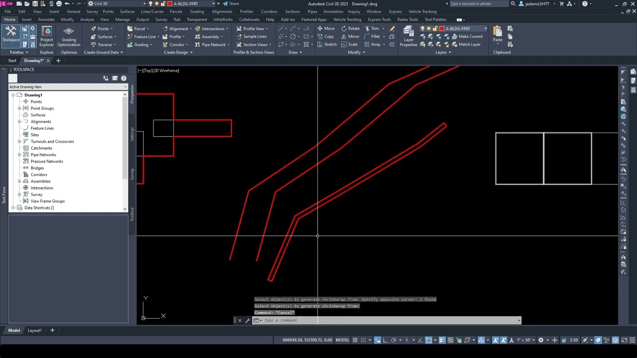 Civil 3D - Quick tool for creating closed polylines around multiple objects.