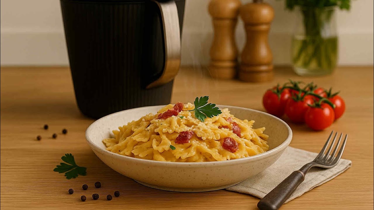 Makaron w sosie śmietanowo- serowym z suszonymi pomidorami z Thermomix #paulitawita 