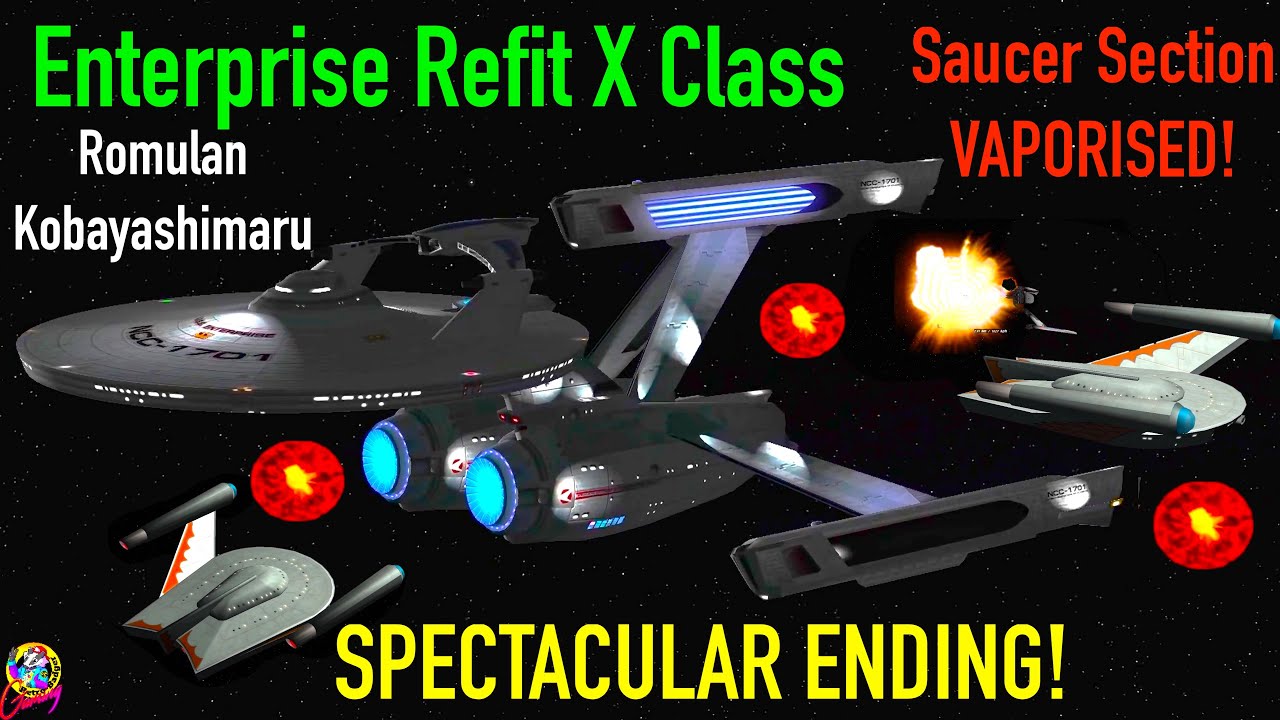 Connie Refit X Class(Monitor) VS 3 Romulan Crickets - Both Ways - Star Trek Starship Battles