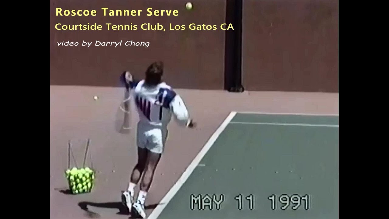 Roscoe Tanner Demonstrates His Tennis Serve Toss at the Apex, 1991