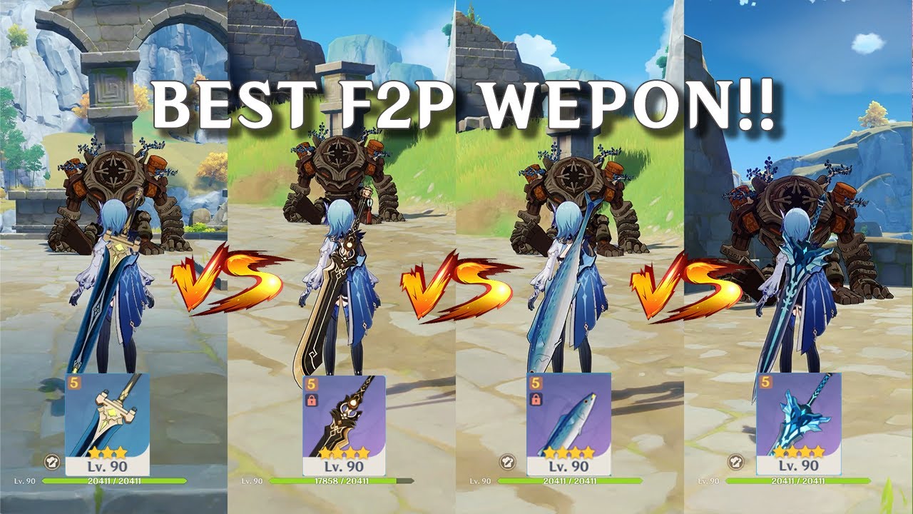 Best F2P WEAPON for EULA!! Skyrider Greatsword or Luxurious Sea-Lord?? DMG comparison | Genshin |