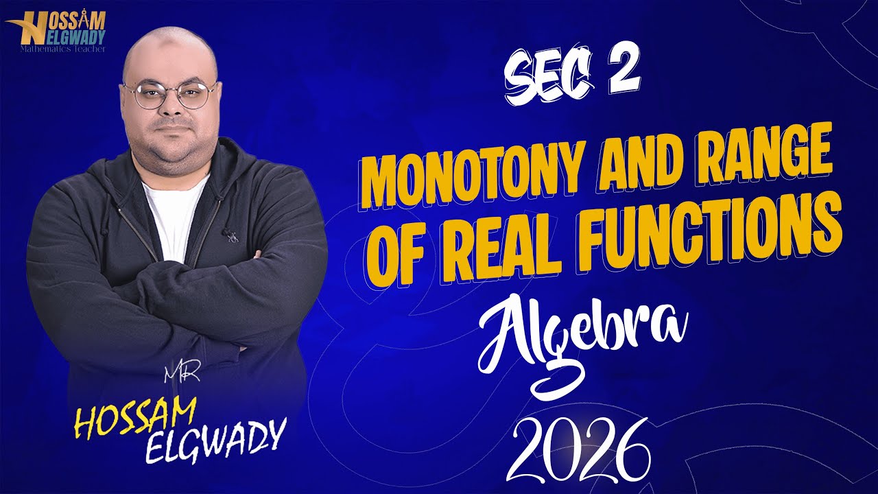 Monotony and Range of Real Functions Sec2 2026