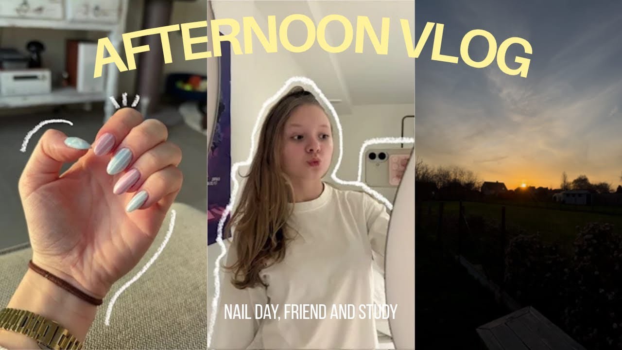 Spend the afternoon with me 💗 | nail day, friends and study