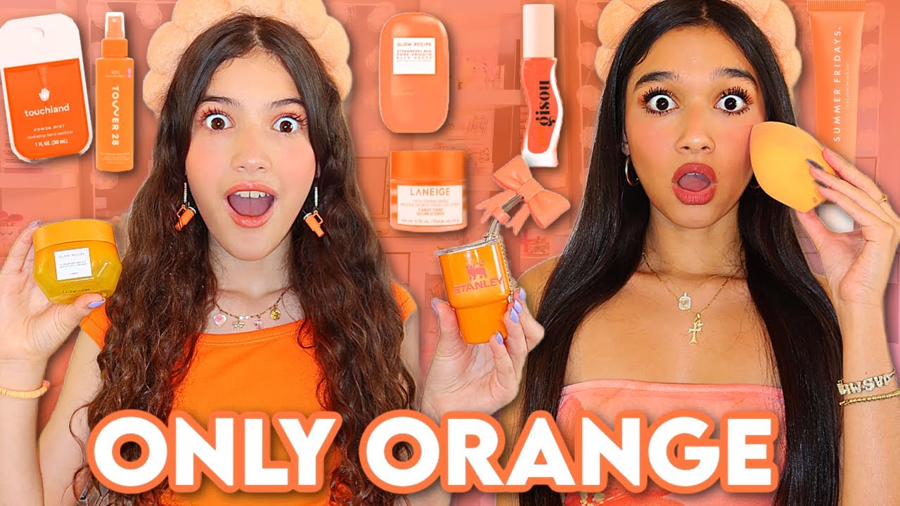 ONLY using ORANGE MAKEUP & SKINCARE!🧡
