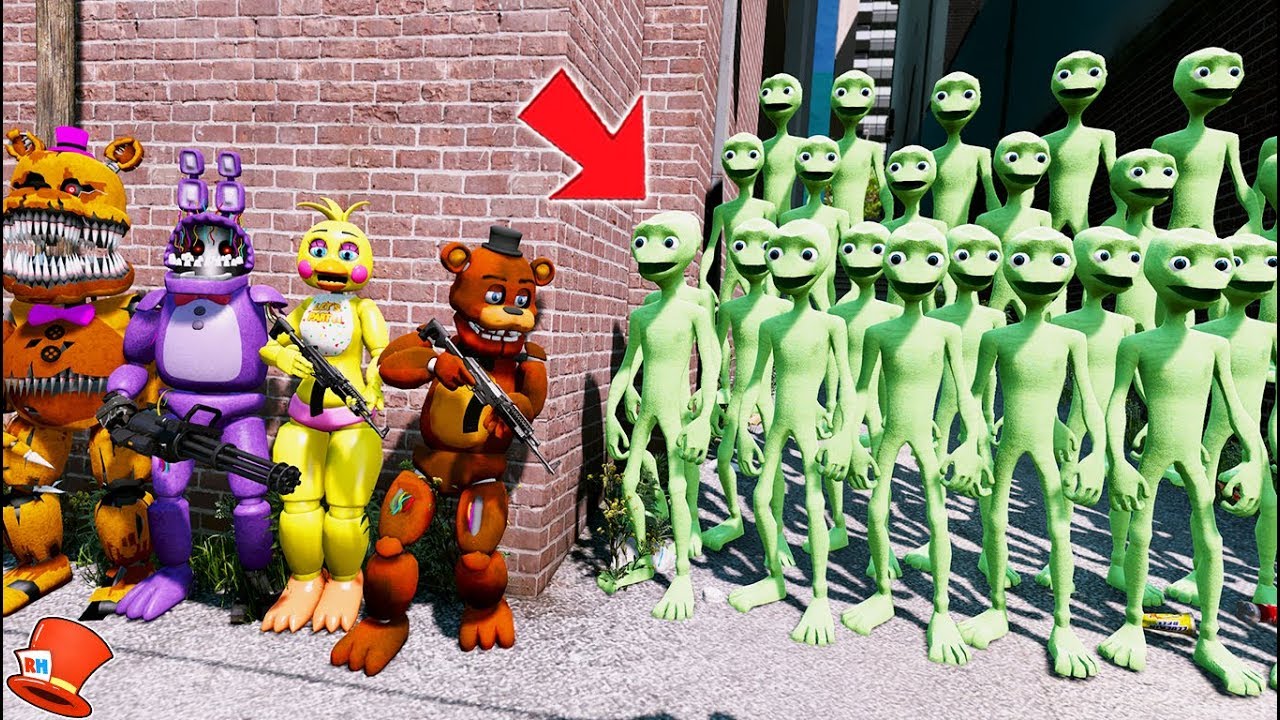 CAN THE ANIMATRONICS DEFEAT THE DAME TU COSITA ARMY? (GTA 5 Mods FNAF RedHatter)