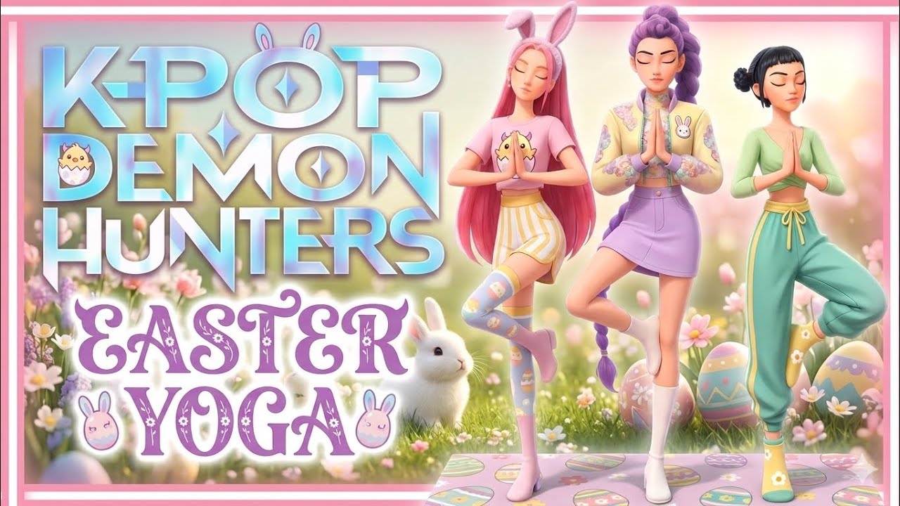 🐰New K-pop Demon Hunters songs🎵✨Easter bunny Yoga & Chill 🧘&zwj;♀️🍀 Brain Break  for kids✨🐣