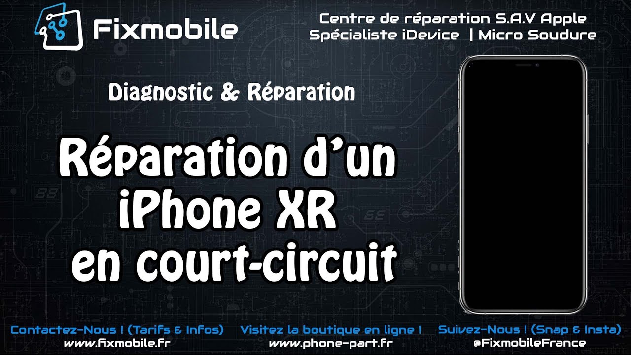 Réparation carte mère iPhone XR en court-circuit sur le VDD_MAIN (Micro soudure iPhone)