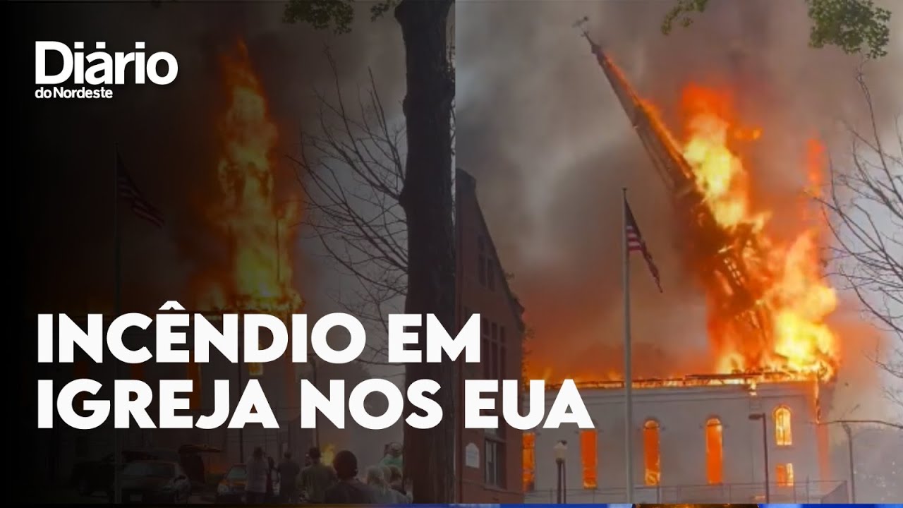 Igreja pega fogo ao ser atingida por raio em Massachusetts, EUA