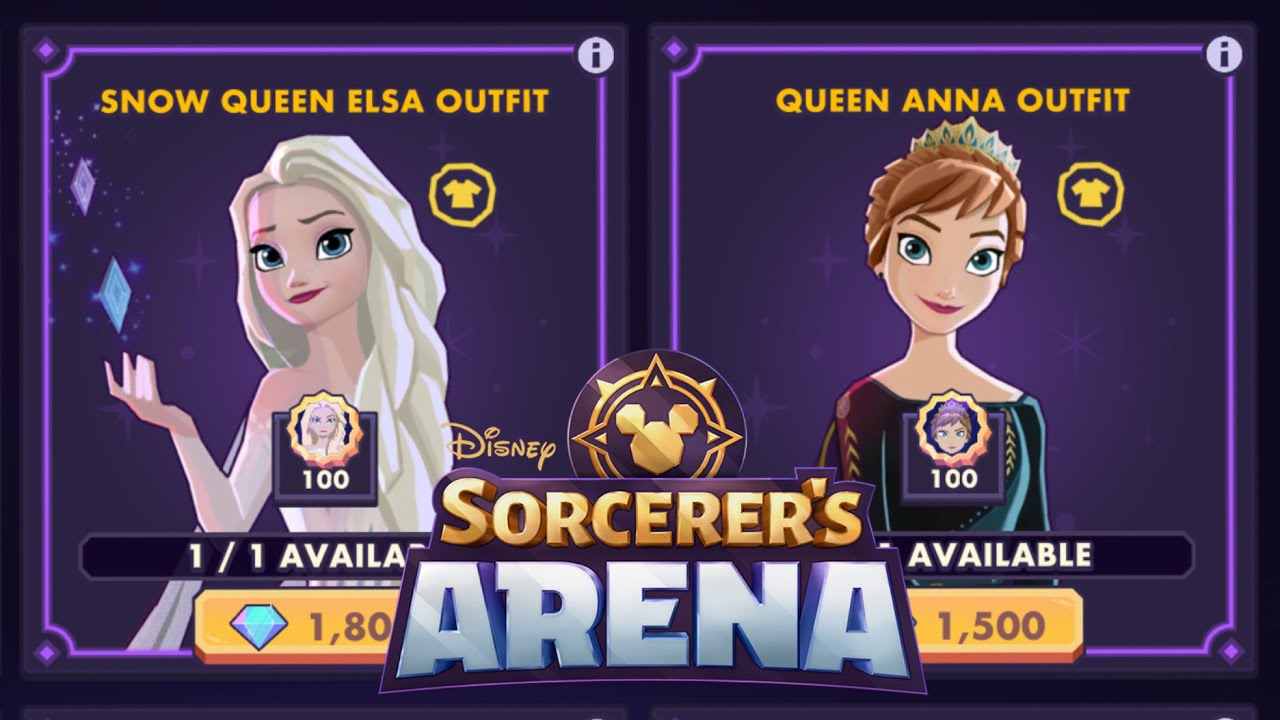 Disney Sorcerer&rsquo;s Arena - Unlocking Snow Queen Elsa and Queen Anna Costumes!