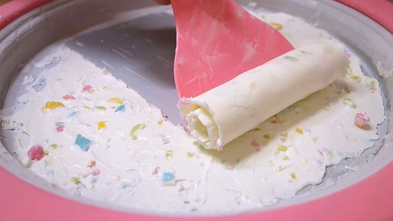 포핀쿠킨 구미랜드로 철판 아이스크림 만들기 Making Popincookin ICE CREAM ROLLS ASMR