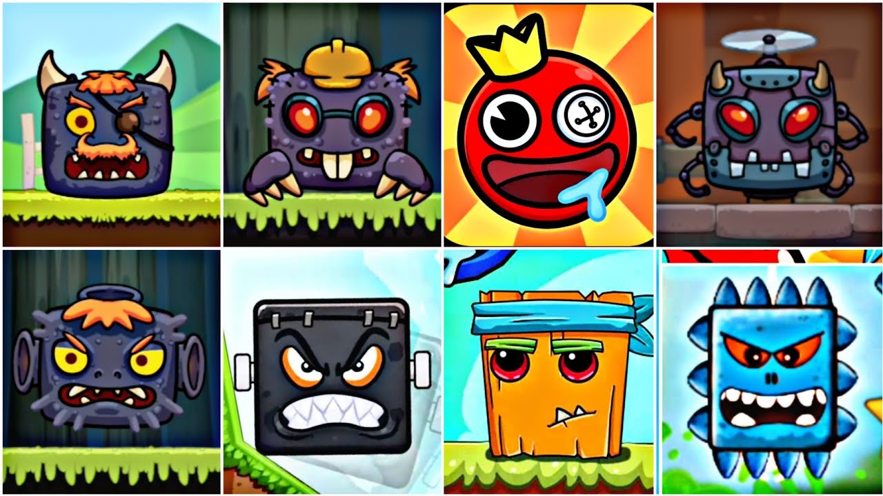 Red Roller Ball - Red Ball Gameplay - Fight All Bosses - New Bosses Fight