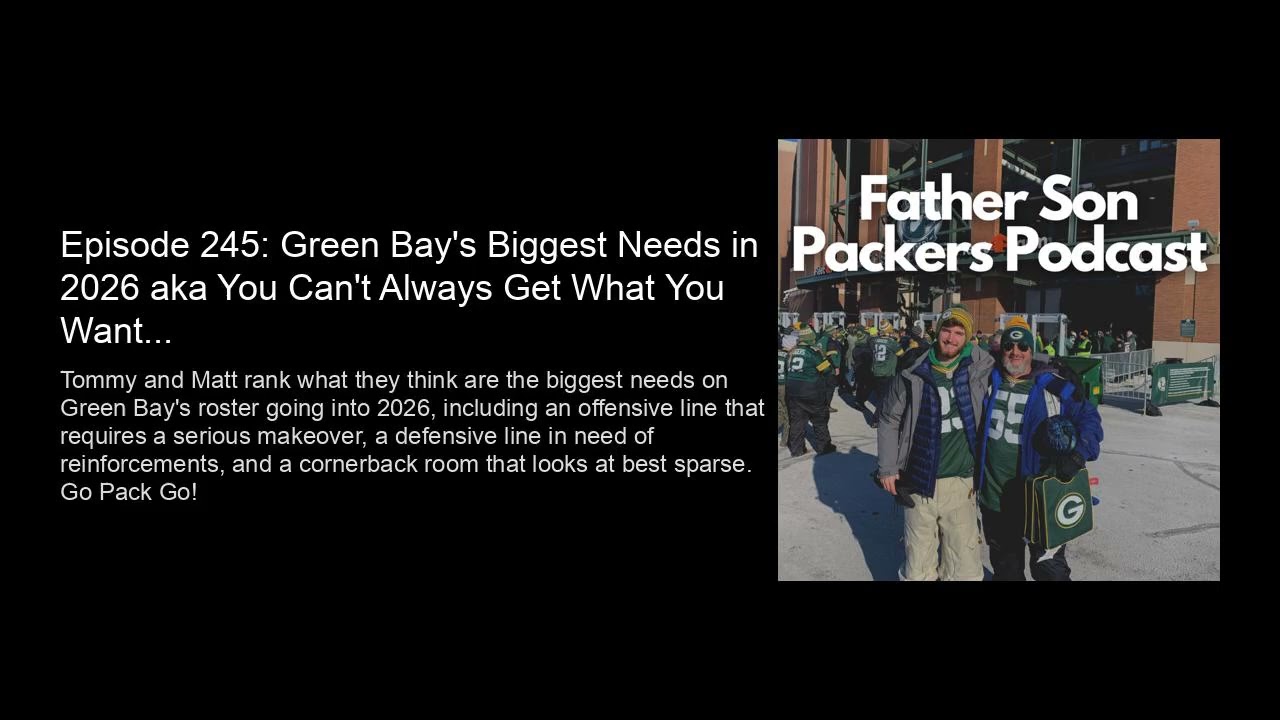 Episode 245: Green Bay's Biggest Needs in 2026 aka You Can't Always Get What You Want...