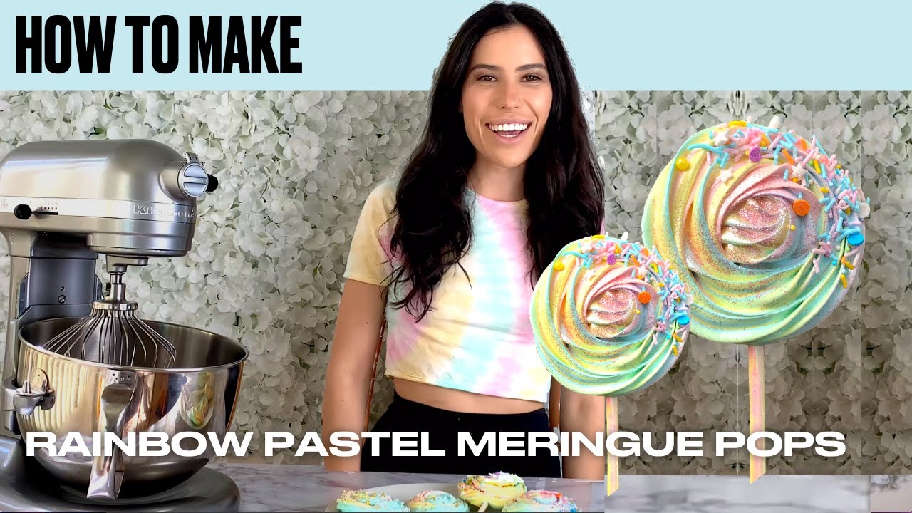 How To Make PASTEL Rainbow MERINGUE POPS!