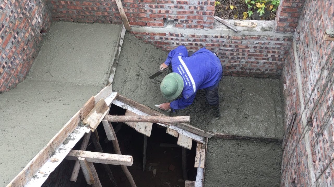Intelligent Construction Concrete Stair In The House - Heavy Work Building House Step By Step