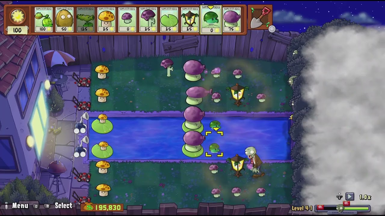 Defeating level 4-1 adventure mode #Plants vs zombies replanted