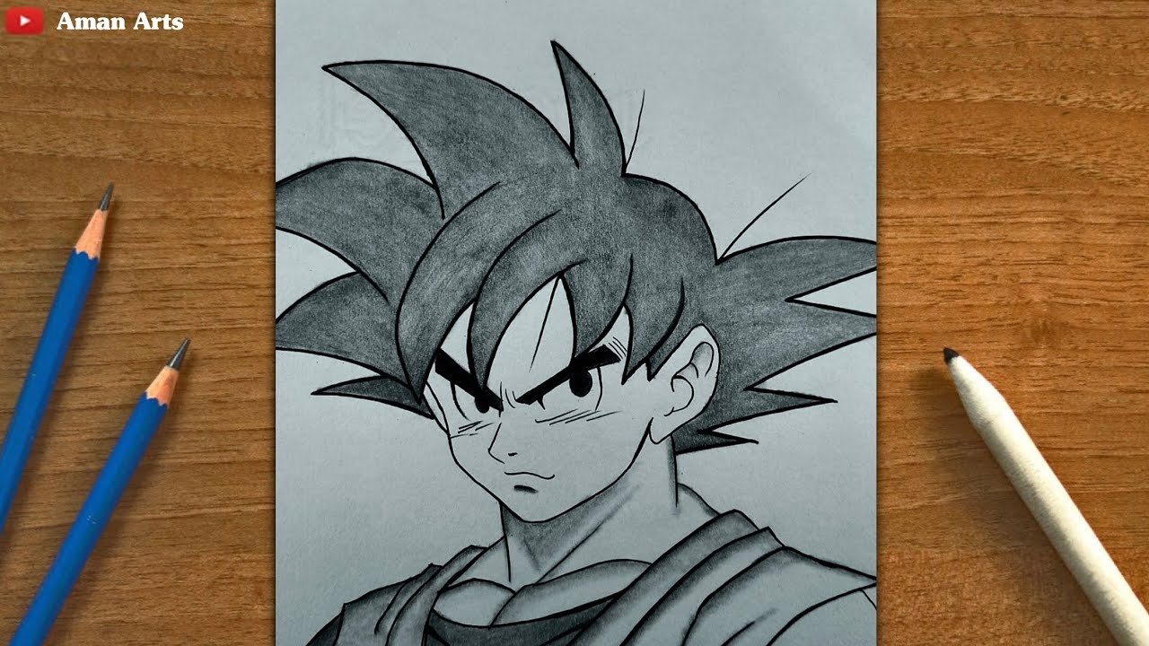 Простой рисунок аниме | Как нарисовать Гоку шаг за шагом | Урок рисования Dragon Ball Z для начин...