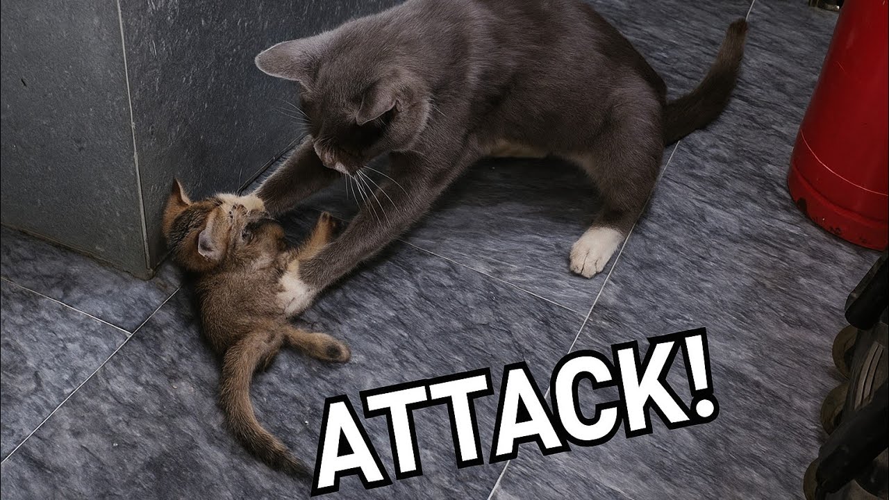 💔 Mama Cat Turns Aggressive — Attacking Her Babies When Approached