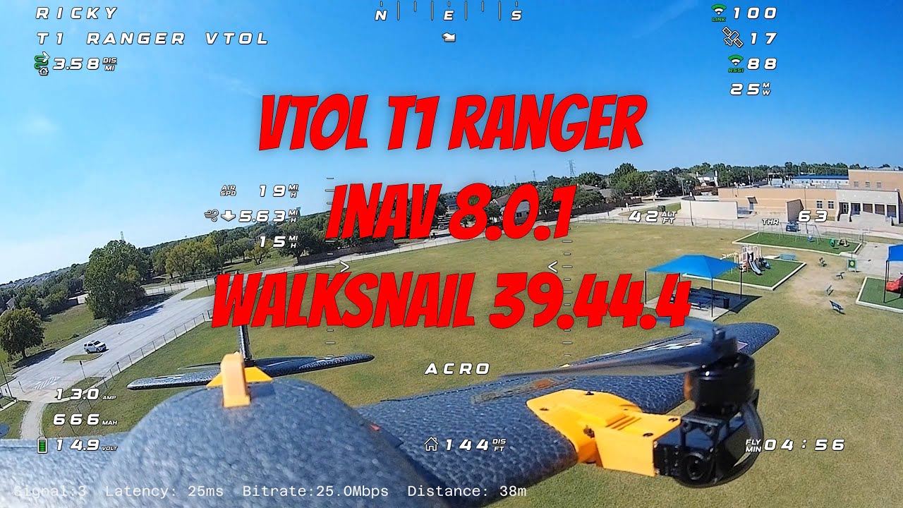 Another Test Flight of my VTOL T1 Ranger on inav 8.0.1 and Walksnail Firmware 39.44.4