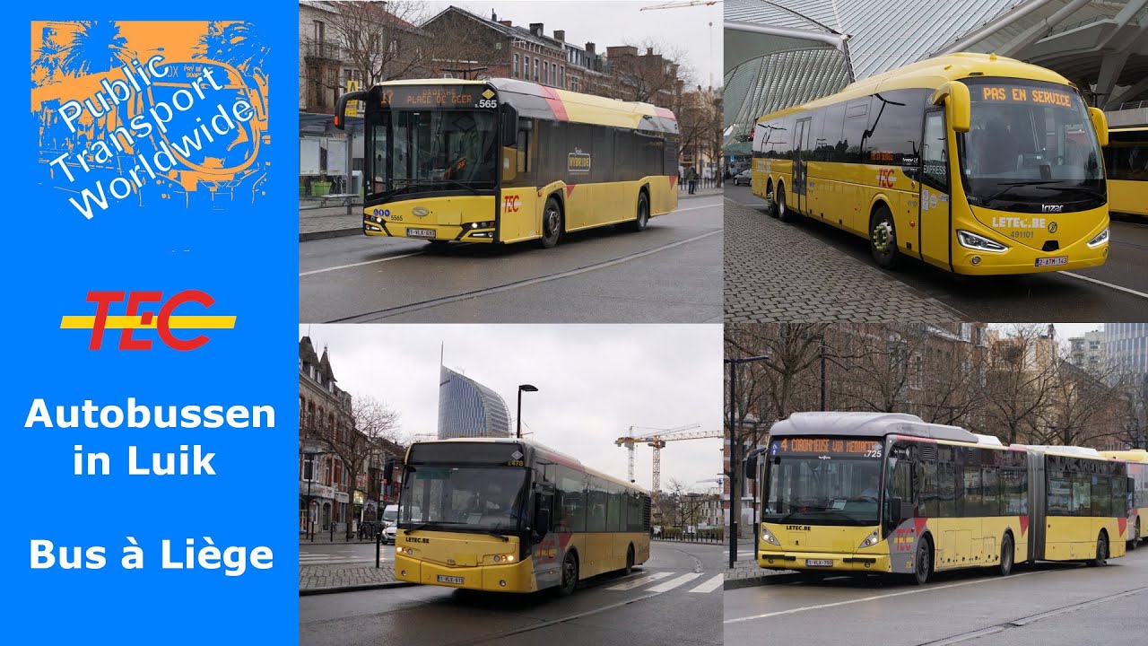 Luik, TEC autobussen (VDL, van Hool, Mercedes, Scania, Irisbus, Iveco)