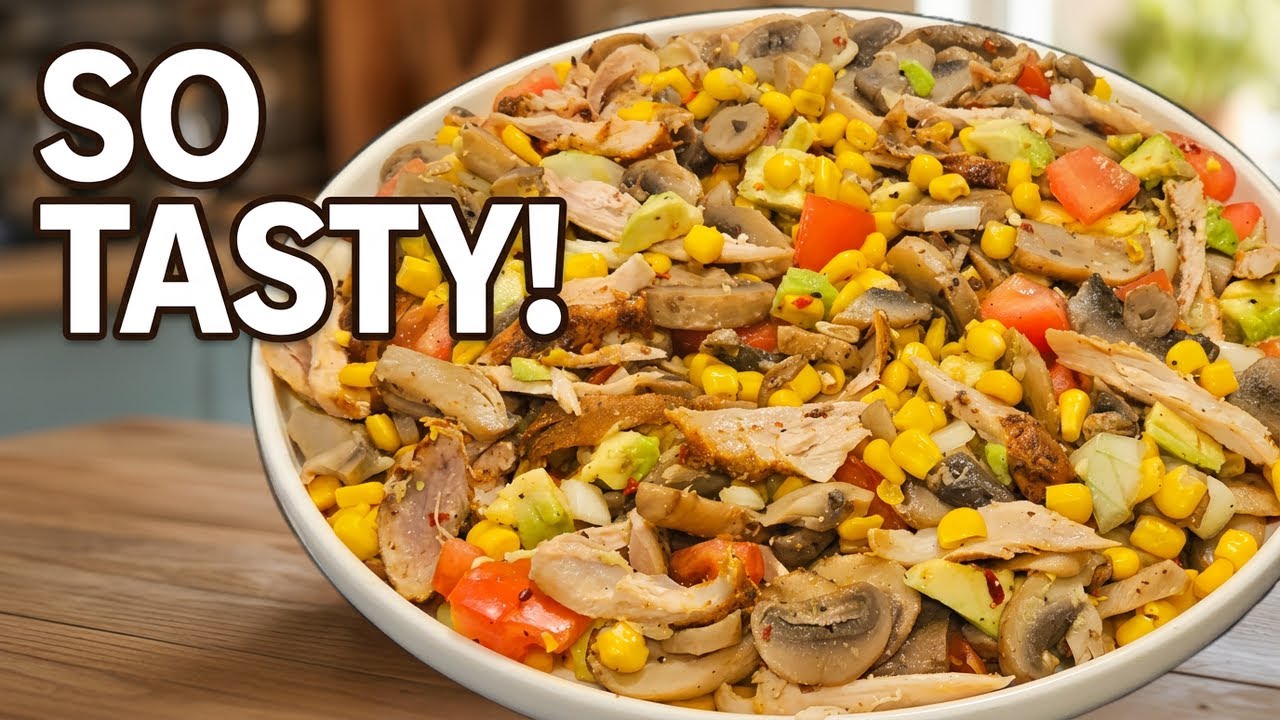 Tasty Mushroom Sweet Corn and Avocado Salad Recipe!