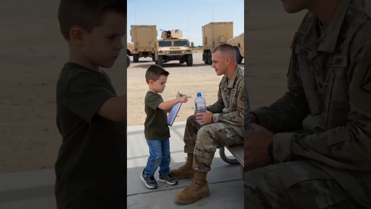 This Toddler Stole Water Bottle From US Army Soldier 🇺🇸🧒 #usa #usarmy #military #youtubeshorts