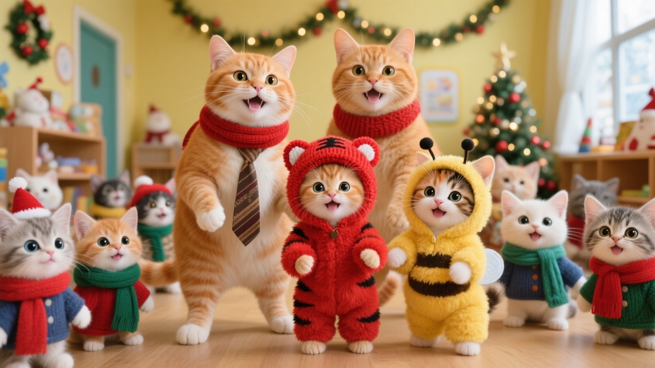 The Warmest Christmas Gift 🎁 Cat Family's Surprise for Stray Shelter Kittens ❄️ Healing Story
