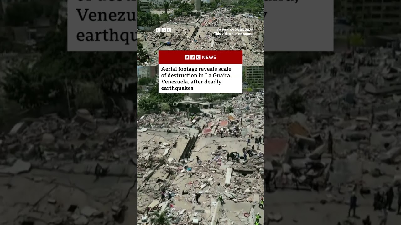 Aerial footage reveals scale of destruction in La Guaira, Venezuela. #BBCNews
