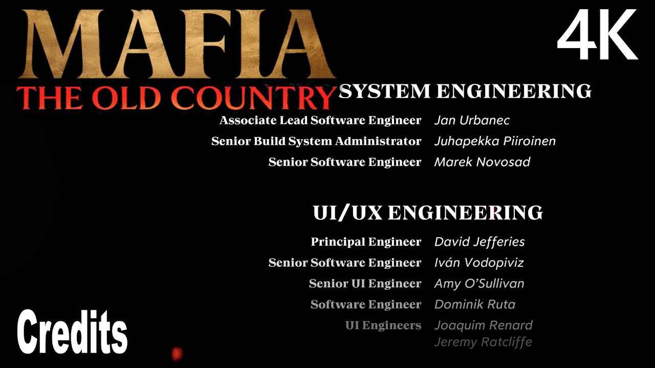 Mafia The Old Country Credits 4K