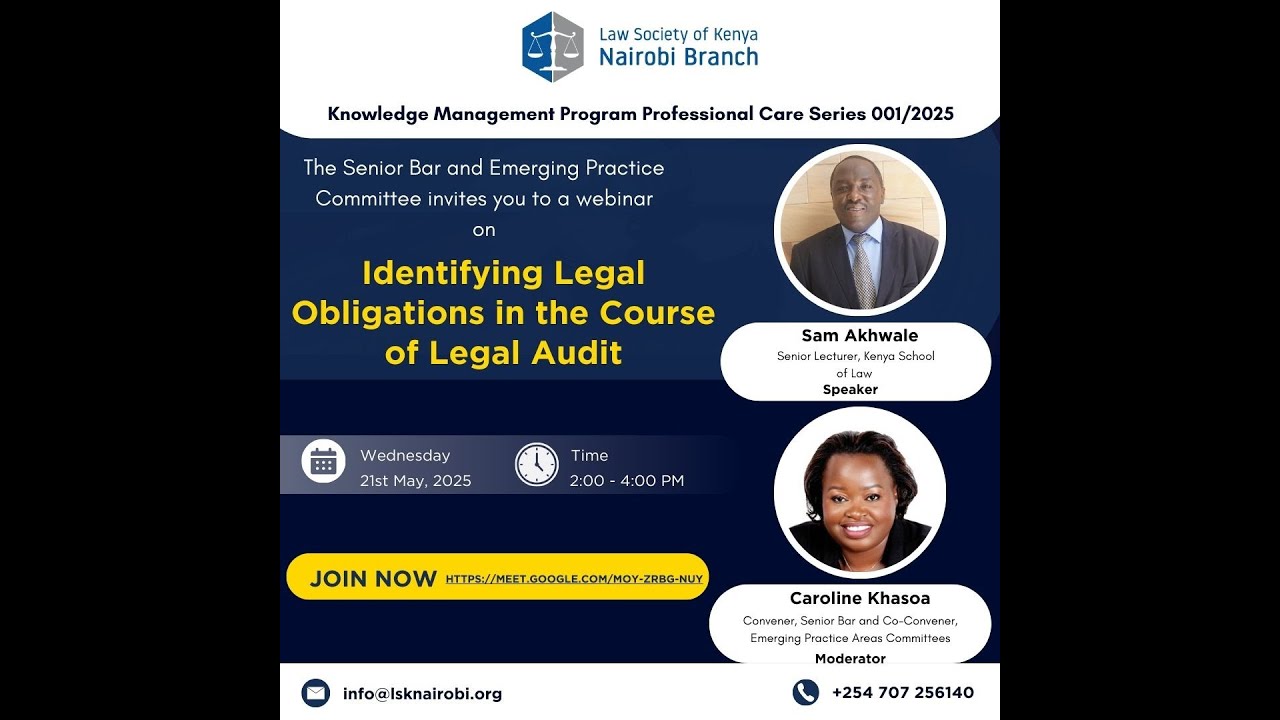 Webinar on Identifying Legal Obligations in the Course of Legal Audit