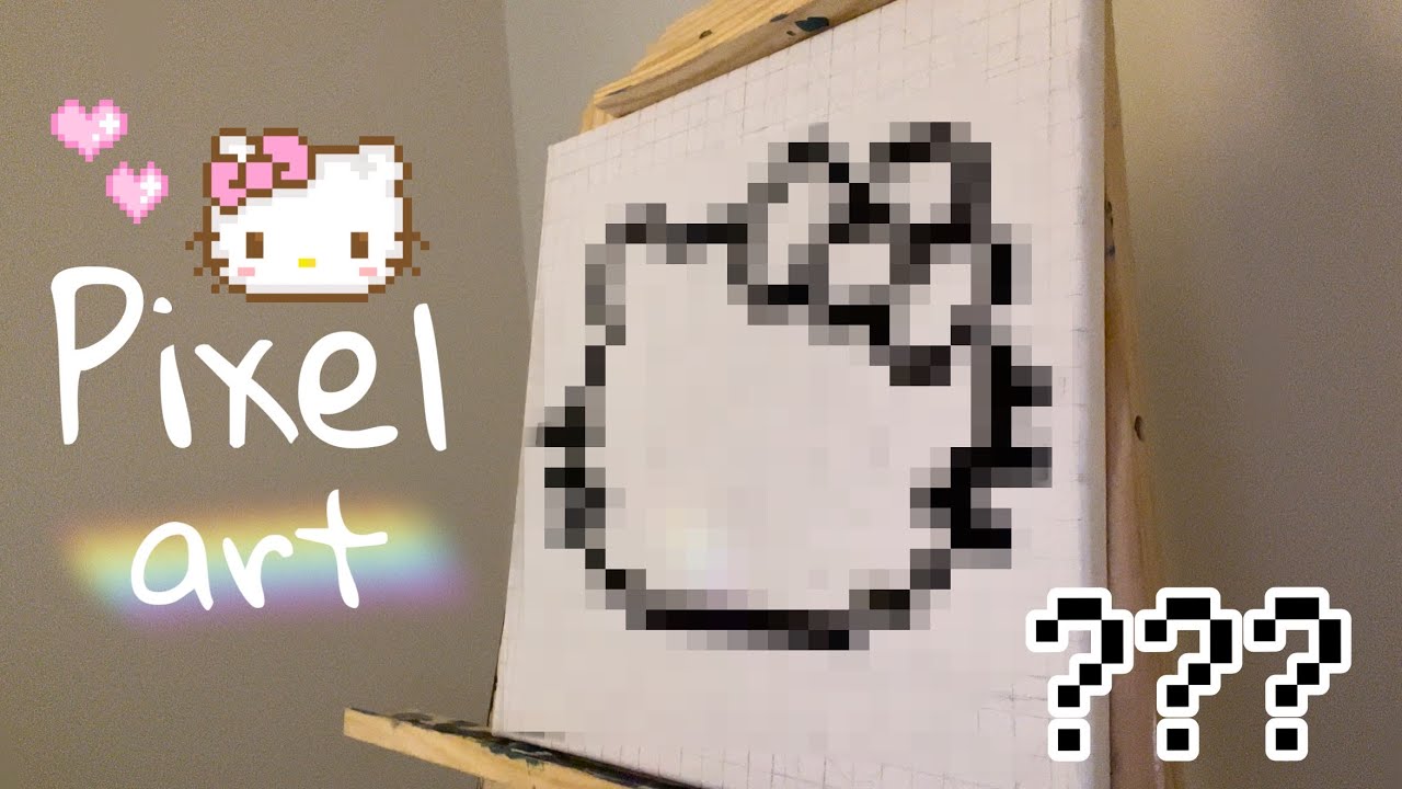 جربت ارسم hello kitty بالبيكسل لأول مره!! | ماتوقعت النتيجة🤯🥹