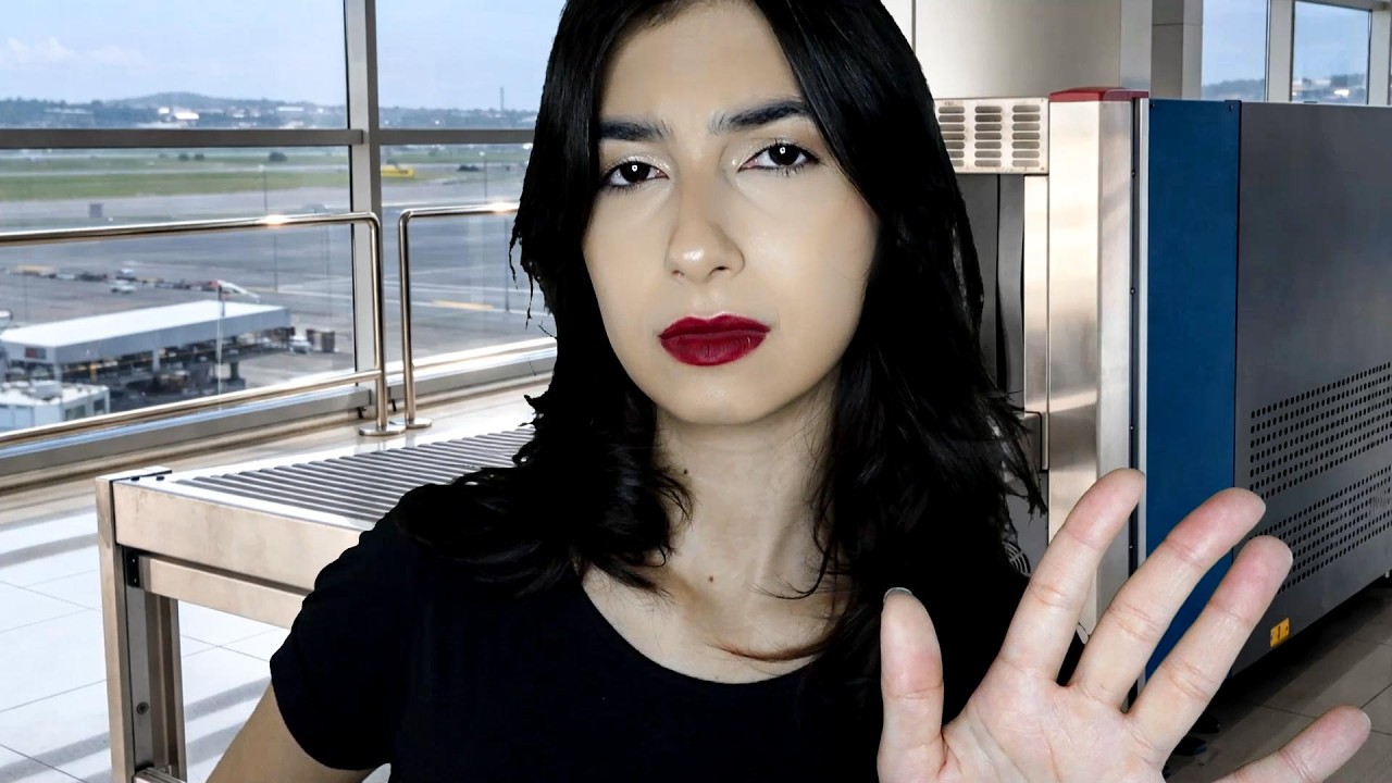 ASMR Revistando você no aeroporto (você está agindo esquisito) 😳