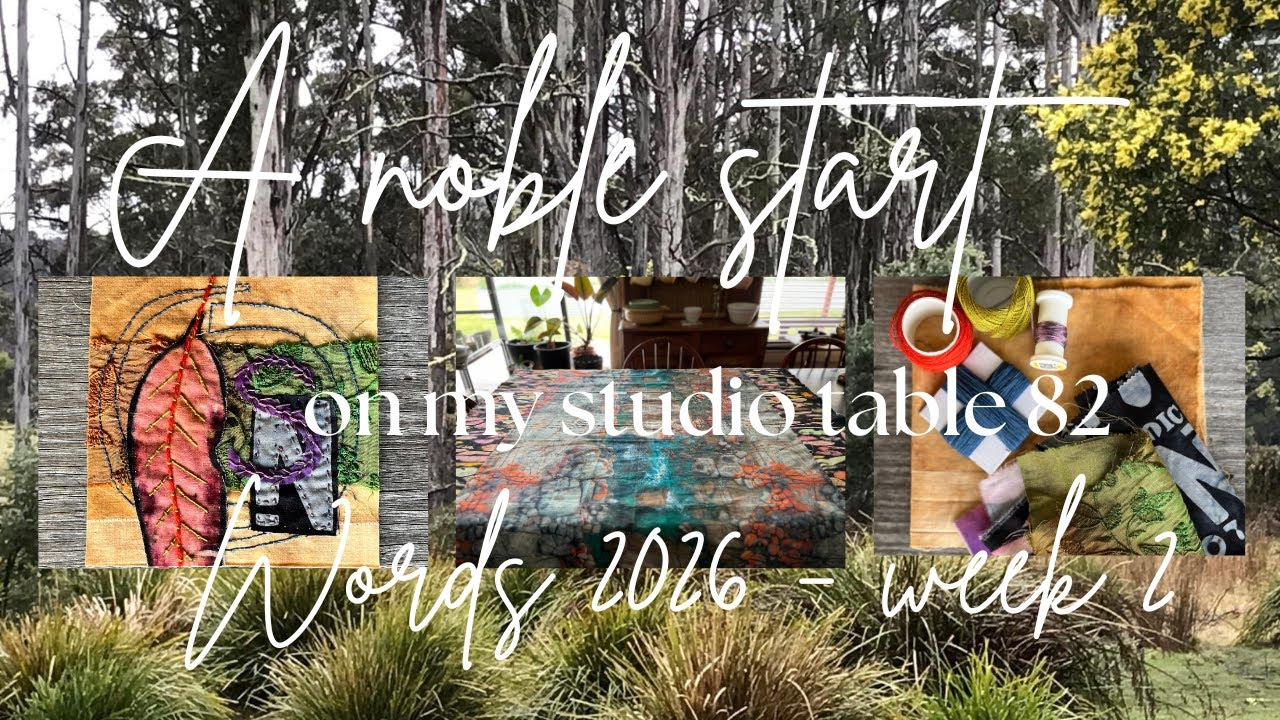 on my studio table 82 (ideas, quilting from the back, fabric collage, wearables, book review)
