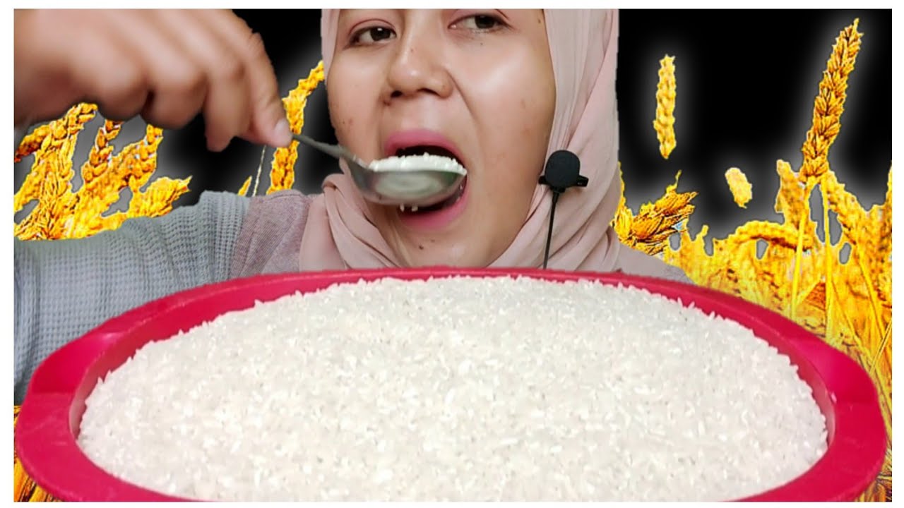 IMPALI 32 BERAS BARU DI PANEN || RAW RICE || #rawriceeating #eating #asmr #mukbang #mukbangberas
