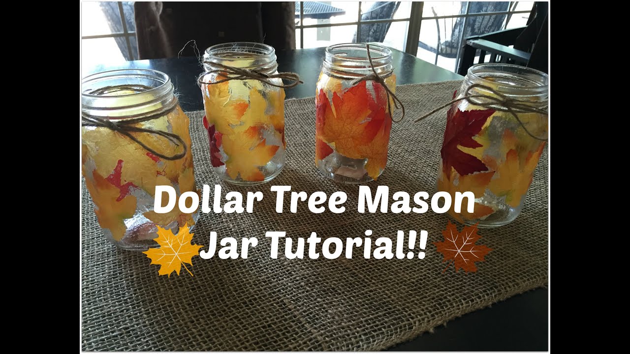 DOLLAR TREE FALL MASON JAR DIY