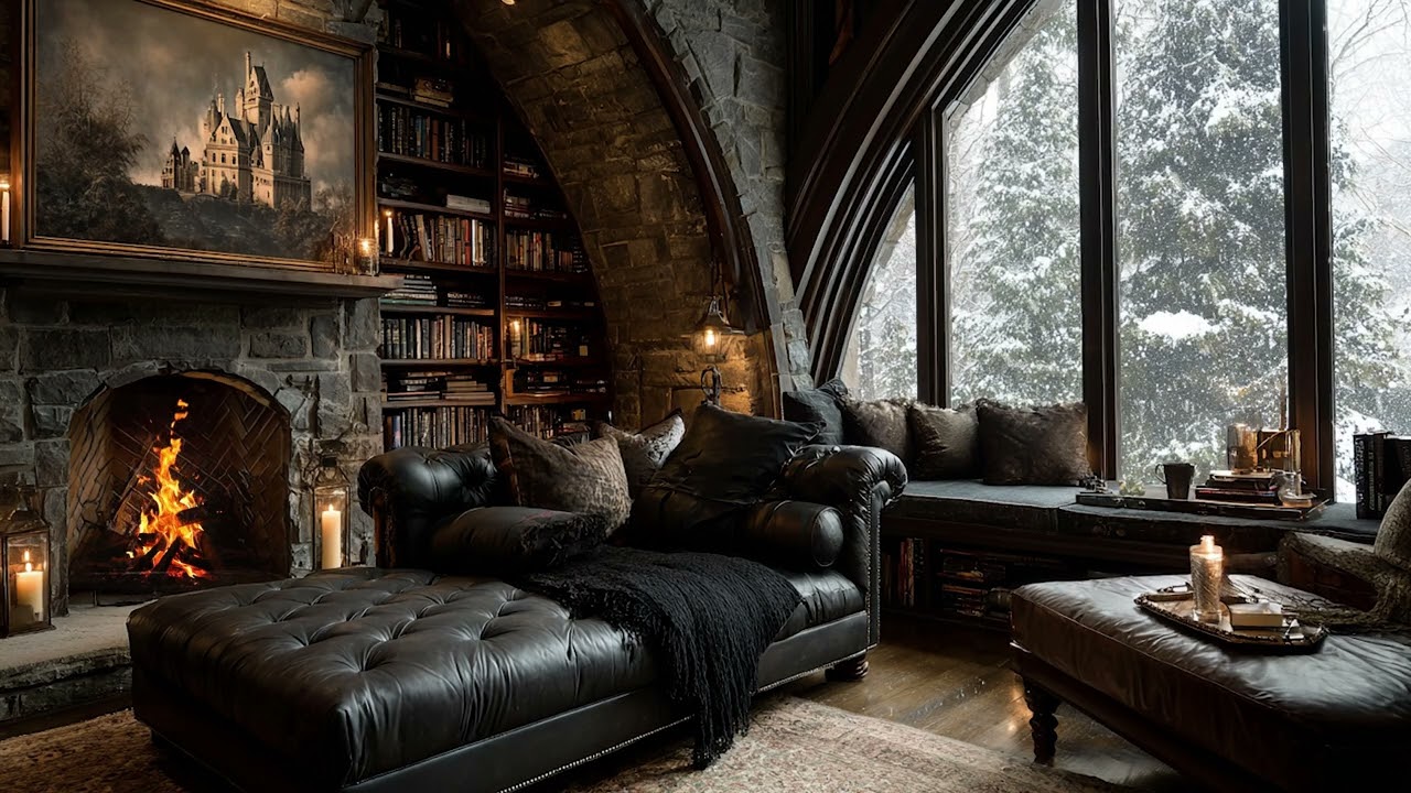 Winter Piano Room | Calm Piano for Overthinking Minds on a Snowy Night Above the Frozen Streets