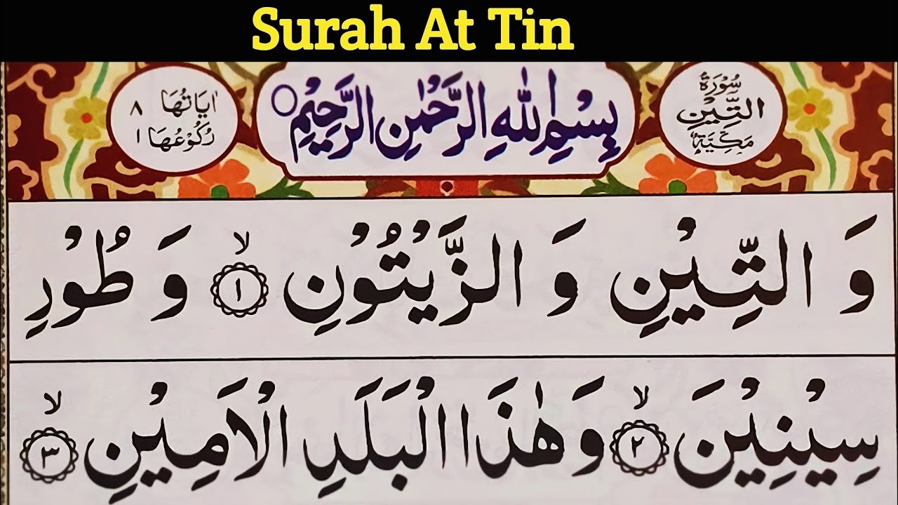 Learn Surah At-Tin (Step by Step) | Para 30 | Word by Word Quran Reading