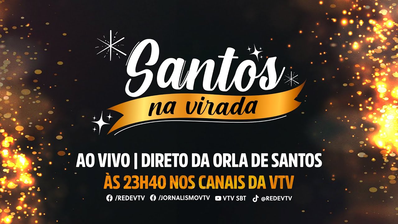 Queima de Fogos na Orla de Santos AO VIVO | Santos na Virada - 2024